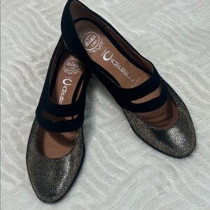 Jeffrey Campbell “Deposit” Flats – Black Suede & Gold Crackle | Sz 6.5 | NWOB